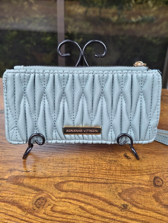 Adrienne Vittadini Handbags - Adrienne Vittadini Quilted Green Wristlet with‎ Gold Hardware